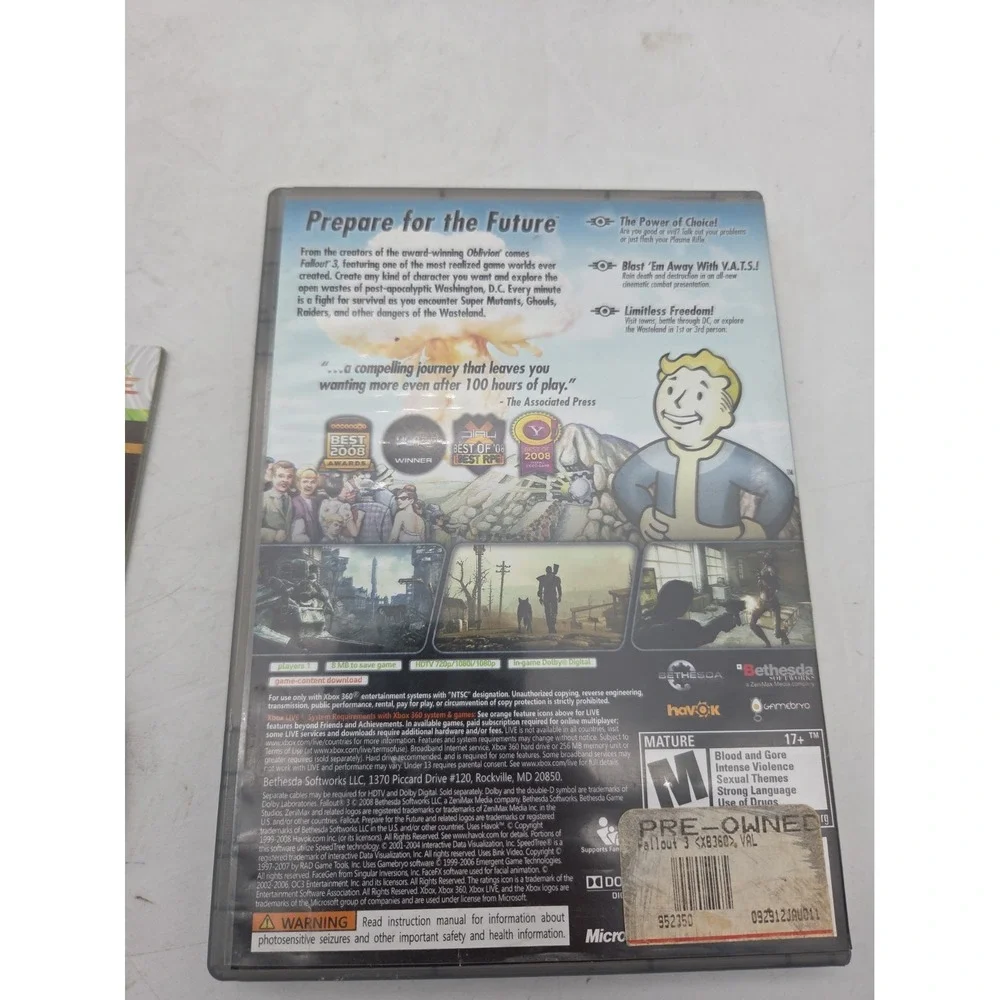 Fallout 3 (Microsoft Xbox 360, 2008) [Tested] CIB - Platinum Hits Edition  WORKS